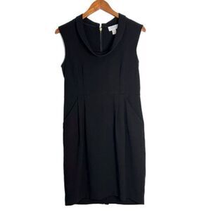 Ann Taylor Loft Black Sleeveless Cowl Neck Back Zipper Dress
